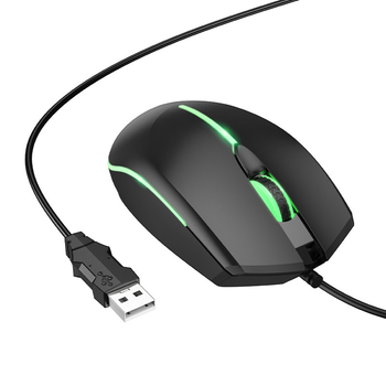 Проводная мышка HOCO GM37 RGB с подсветкой, 4 кнопки, 2400 DPI Черный