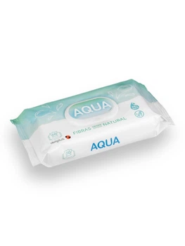Дитячі вологі серветки Aqua Deliplus з натуральних волокон, 99% води без віддушок та масел, 60 штук