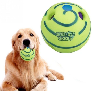 Іграшка для собак зі звуком Wobble Wag Giggle хіхікаючий м'яч для гри з собакою 4981210