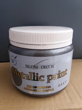 Декоративна фарба з металевими пігментами Ірком Decor Metallic paint ІР-162 0,4 л графіт