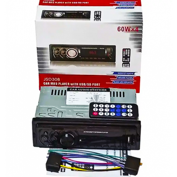 Автомагнітола 1 din JSD308 ISO — Bluetooth, FM, USB, microSD, AUX 4x60W