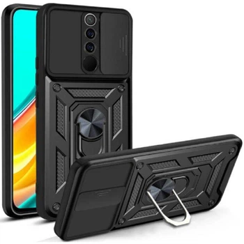 Протиударний чохол Armor Ring + захиcт камери для Xiaomi Redmi 9 case Simon чорний