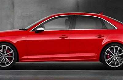 Пороги для Audi A4 B8 2007-2015 Седан, черный глянец
