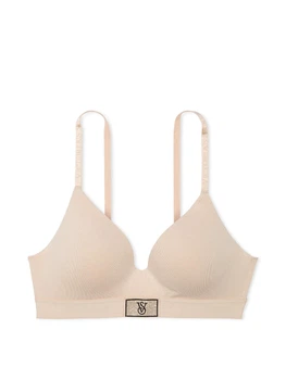 Бюстгальтер Victoria’s Secret Shine Patch T-Shirt Wireless Bra бежевий розмір 34C