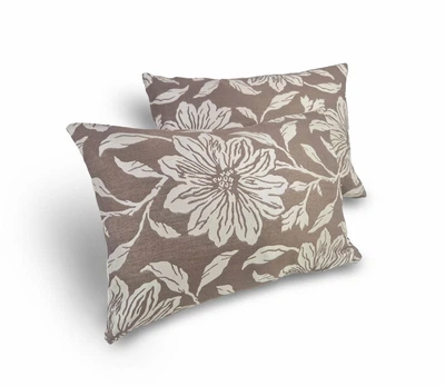 Комплект декоративних подушок Firanka Flowers 50х32см 2шт коричневий з молочним (п_0758)