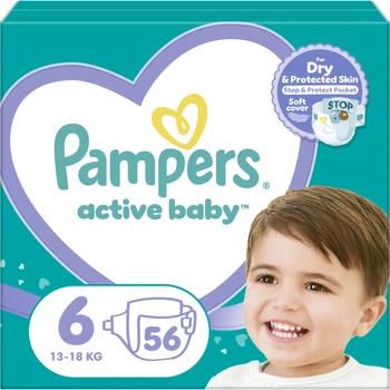 Подгузники Pampers Active Baby Размер 6 (Extra Large) 13-18 кг 56 шт (8001090950130)