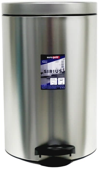 Відро для сміття Eurogold SIRIUS металеве з педаллю 30 л Срібне (7640114031991)