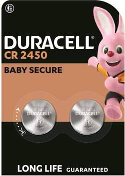 Специальная литиевая батарейка типа «таблетка» Duracell 2450 3V, (CR2450), 2 шт (5000394152137)