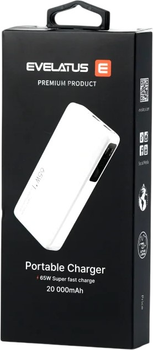 Powerbank Evelatus 65W Super Fast Charge 20000 mAh White (4752192087555)