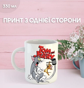 Кружка Том и Джерри с принтом керамическая чашка Tom and Jerry 330 мл Uk_317