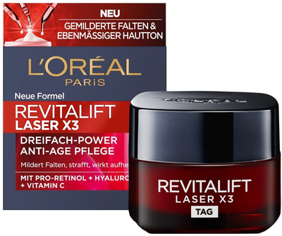 Krem do twarzy L'Oreal Paris Revitalift Laser X3 na dzień przeciwstarzeniowy 50 ml (3600524055745)