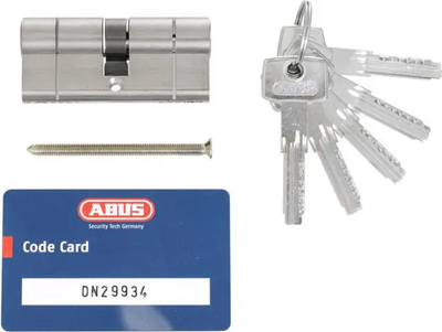 Дверний циліндр ABUS ключ-ключ D6PS N 40/40 5K, нікель матовий