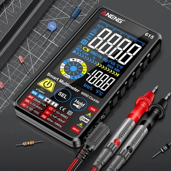 Цифровой мультиметр ANENG 615 Black с автоматическим диапазоном и сенсорным управлением