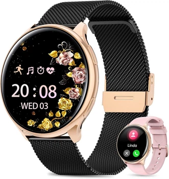 Женские смарт-часы Smart Watch с звонками, 1.39" HD-экран, мониторингом здоровья, спортивными режимами, iOS/Android