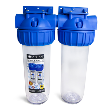 Фільтр для очищення води підвійний SANTAN Double Arctic 3PS, 1/2", корпус, кріплення, ключ (без картриджа)