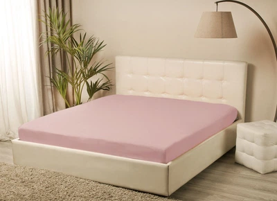 Простирадло Iris Home 120107732 160х200 см Бавовна + поліестер Пудра