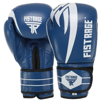 Перчатки боксерские кожаные FISTRAGE Pro (размер 12oz, Синий) (VL-4155_Синий_12_унции)