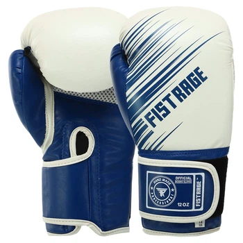 Перчатки боксерские FLEX на липучке FISTRAGE (р-р 14oz, темно-синий Белый) (VL-9734_Белый-темно-синий_14)