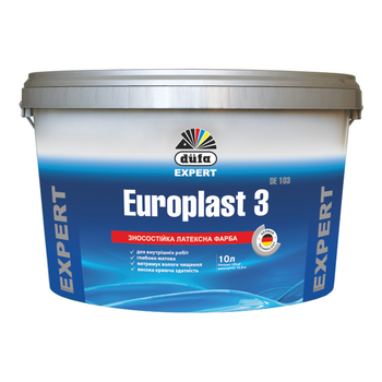 Интерьерная краска латексная Dufa Europlast 3 DE103 белая матовая 10 л