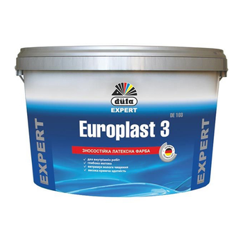 Интерьерная краска латексная Dufa Europlast 3 DE103 белая матовая 1 л