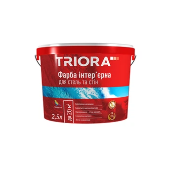Интерьерная краска акриловая Triora для стен и потолка белая 2,5 л