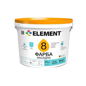 Фасадная краска Element 8 10 л белый