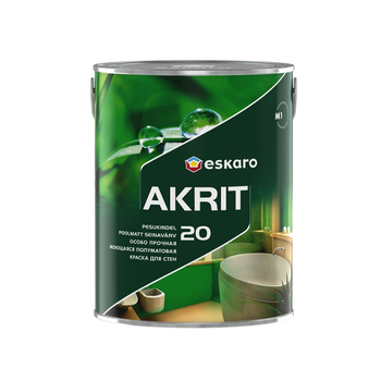 Интерьерная краска акриловая Eskaro Akrit 20 полуматовая белая 2,85 л
