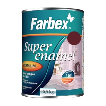 Емаль алкідна Farbex ПФ-115 вишнева 0,9 кг