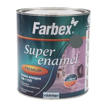 Эмаль алкидная Farbex ПФ-115 серая 2,8 кг