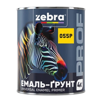 Эмаль-грунт Zebra PROF 1155 055P желтая 0,25 кг