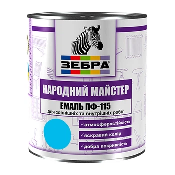 Эмаль Зебра Народный Мастер ПФ-115 М42 светло-голубой 0,8 кг