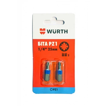 Бита Wurth 0614176651902 PZ1-1/4IN-L25MM 2 шт