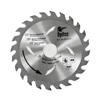 Диск пильный Spitce 22-910 для древесины 24T 125*22,2 мм