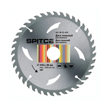 Диск пильный Spitce 22-952 для ламината 48T 210*30 мм