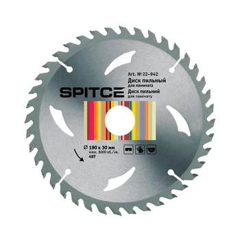 Диск пильный Spitce 22-942 для ламината 48T 190*30 мм