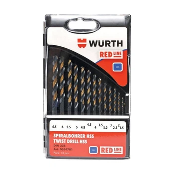 Набор сверл по металлу Wurth Red Line 0624701 HSS DIN338 1,5-6,5 мм 13 шт