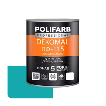 Эмаль алкидная Polifarb DekoMal ПФ-115 голубая 0,9 кг