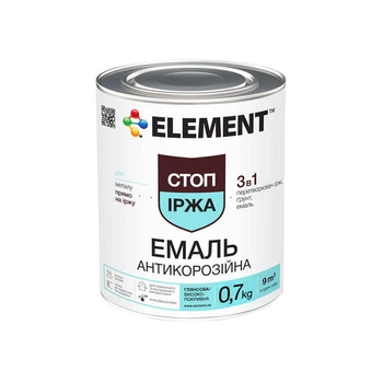Эмаль антикоррозийная Element 3 в 1 Стоп ржавчина белая 0,75 л