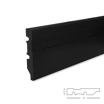 Плінтус MARCO decor SPC 7915-101 чорний 79*2900 мм