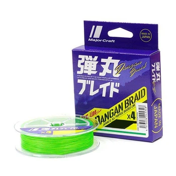 Шнур плетьоный Major Craft LINES, DANGAN, x4, 150m, 0.12mm, 6,3kg, PE0.8 14lb, LIGHT GREEN,39287