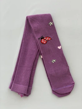 Колготки деми для девочки KidStep Божья коровка фиолетовые арт.5001 80-86 см
