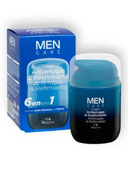 Чоловічий крем Deliplus Men Care з гіалуроновою кислотою 6 в 1 від зморшок та для зміцнення шкіри обличчя, 50 мл