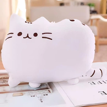 Мягкая плюшевая игрушка подушка-обнимашка Кот Пушын 40см белый