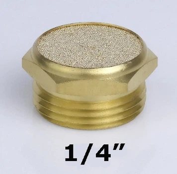 Пневматический глушитель, бронзовый с резьбой 1/4" (BSLM-02)