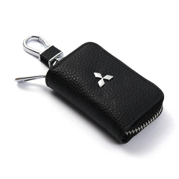 Ключница с логотипом авто MITSUBISHI | чехол для ключей из кожи