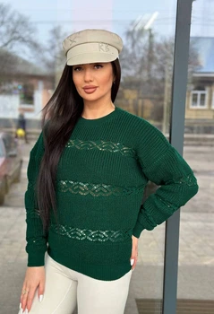 Тонкий жіночий светр зеленого кольору 31736 One Size