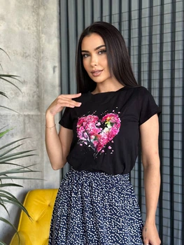 Жіноча базова футболка з написом Uaclothes 52-54 Шоколадний (like31768-119751396)