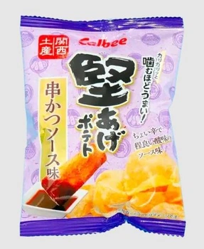 Японские чипсы Calbee Kata-age Potato Chips Kushikatsu Sauce 15г