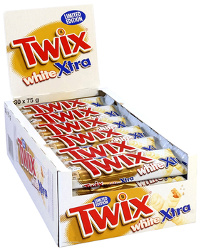Упаковка батончиков Twix Extra в білому шоколаді 75 г х 30 шт (5000159572019)