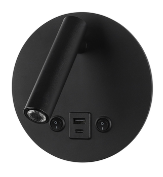 Світильник настінний світлодіодний, бра LUMINARIA CHARG 8W BLACK 145x80 3000K 220V IP20